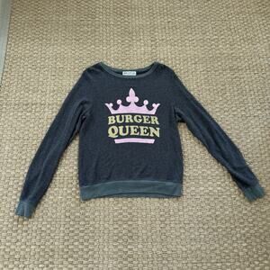 Wildfox Couture “Burger Queen” Baggy Beach Sweatshirt Women’s Size Small